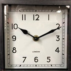 Metal Mantel Clock With Wood Base