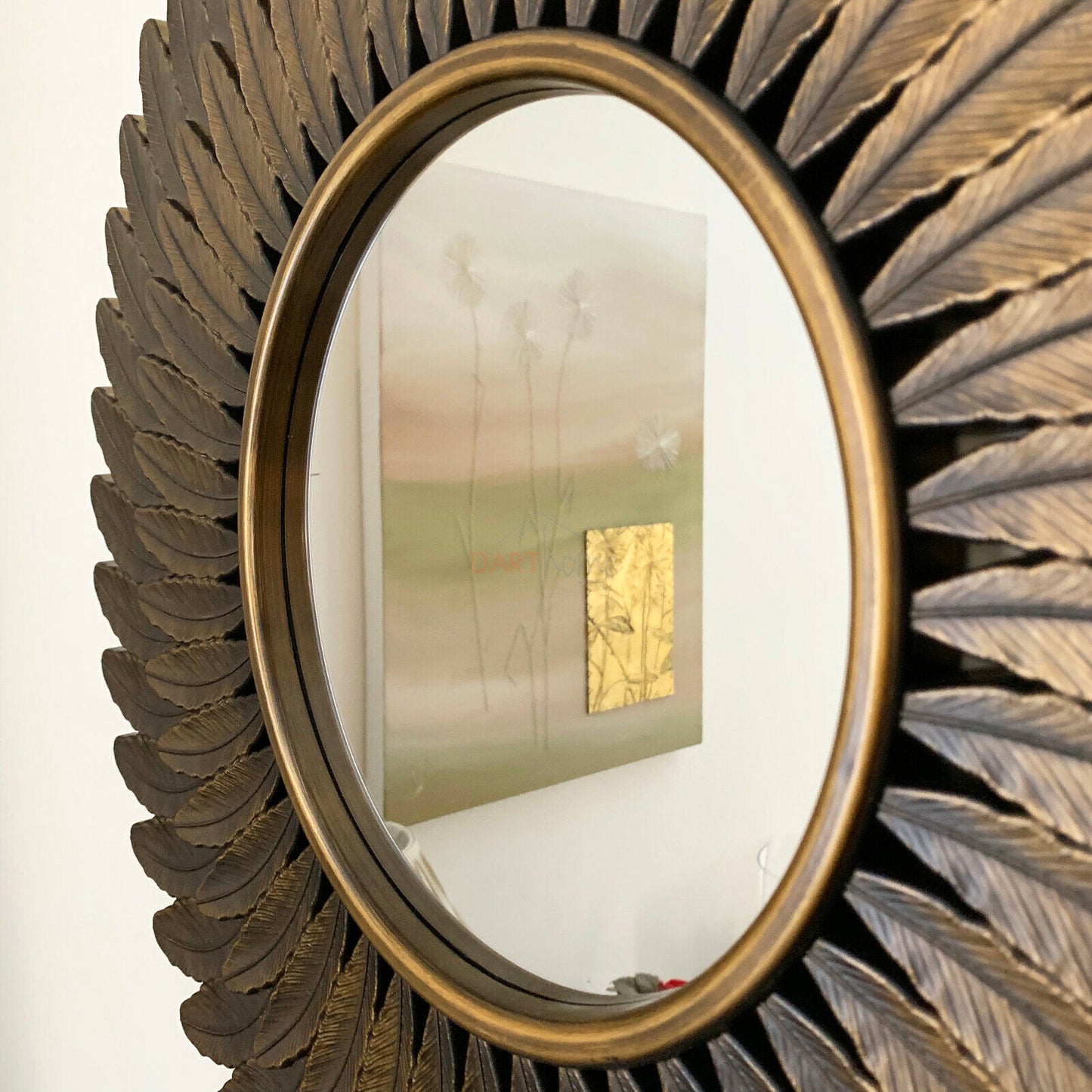 Gold Feather Style Wall Mirror