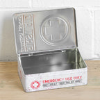 White First Aid Flat Tin Box