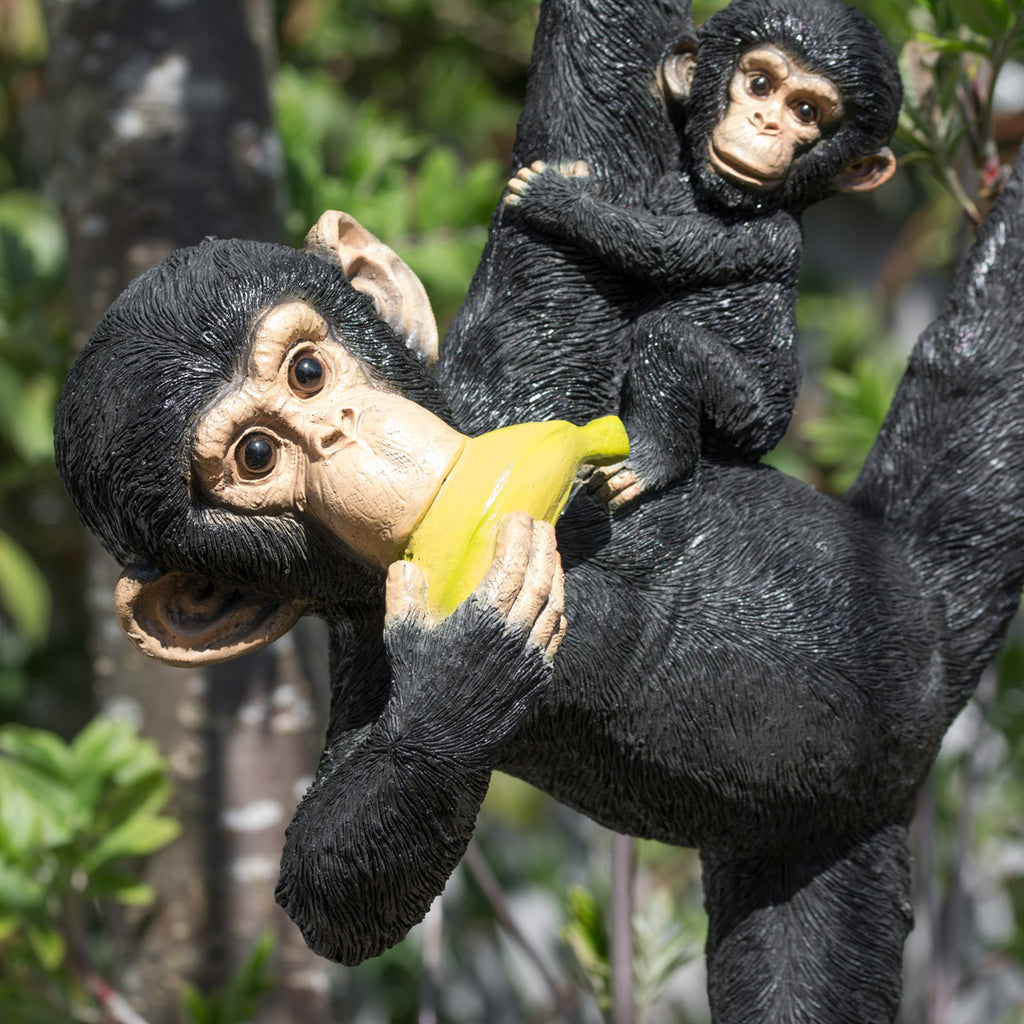 Rope Hanging Monkey & Baby Ornament
