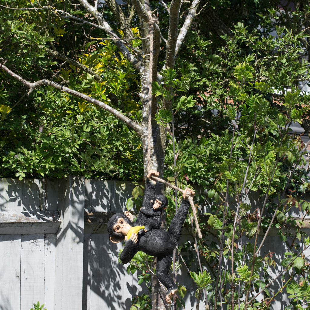 Rope Hanging Monkey & Baby Ornament