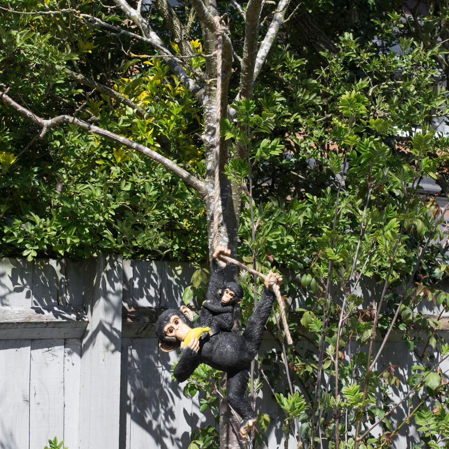 Rope Hanging Monkey & Baby Ornament