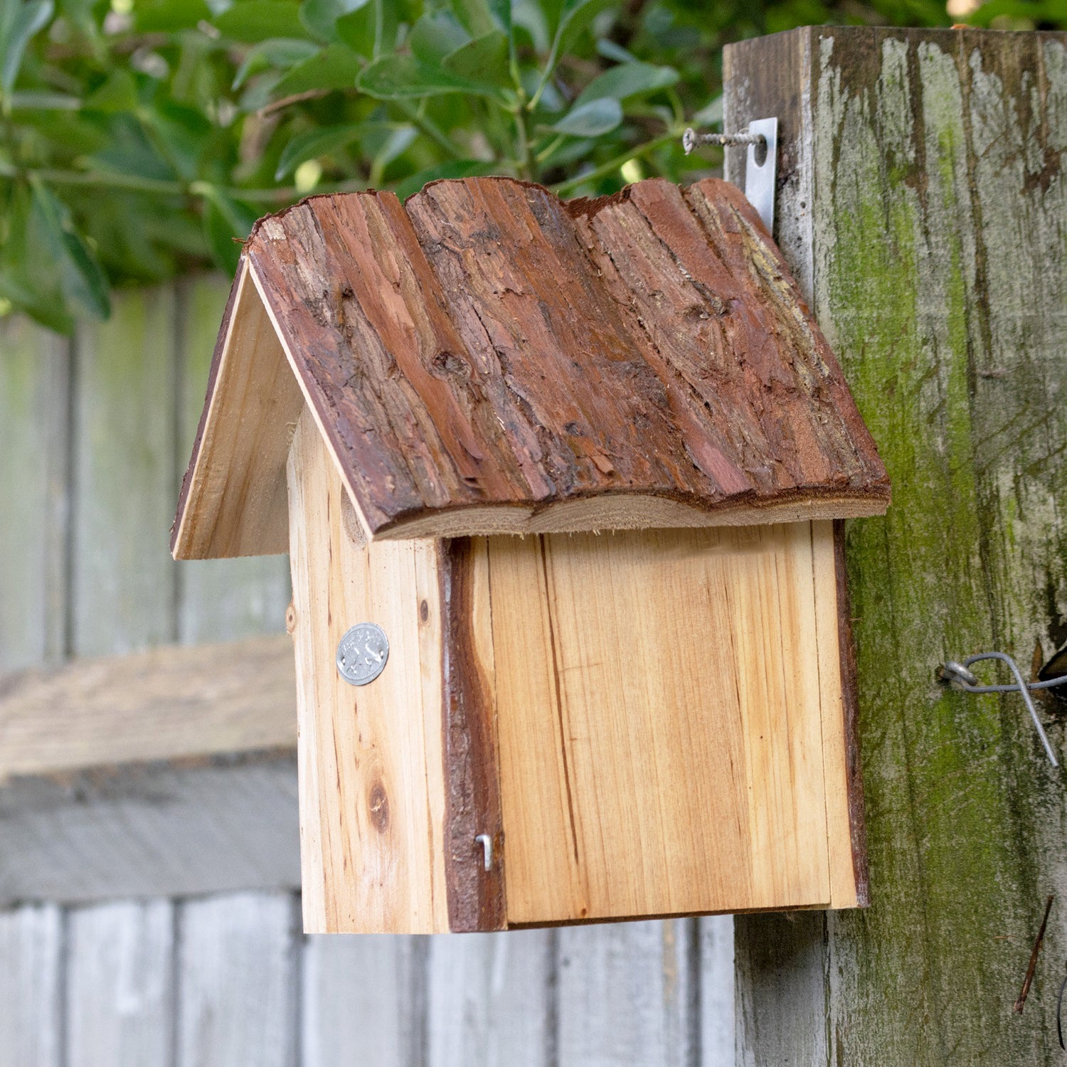Bark Roof Wooden Bird House