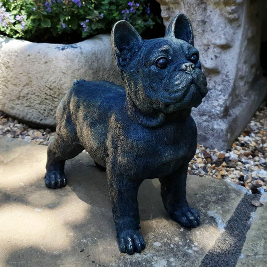 Französische Bulldoggenfigur aus Bronze