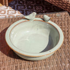 Speckled Green Reactive Glaze Bird Bath