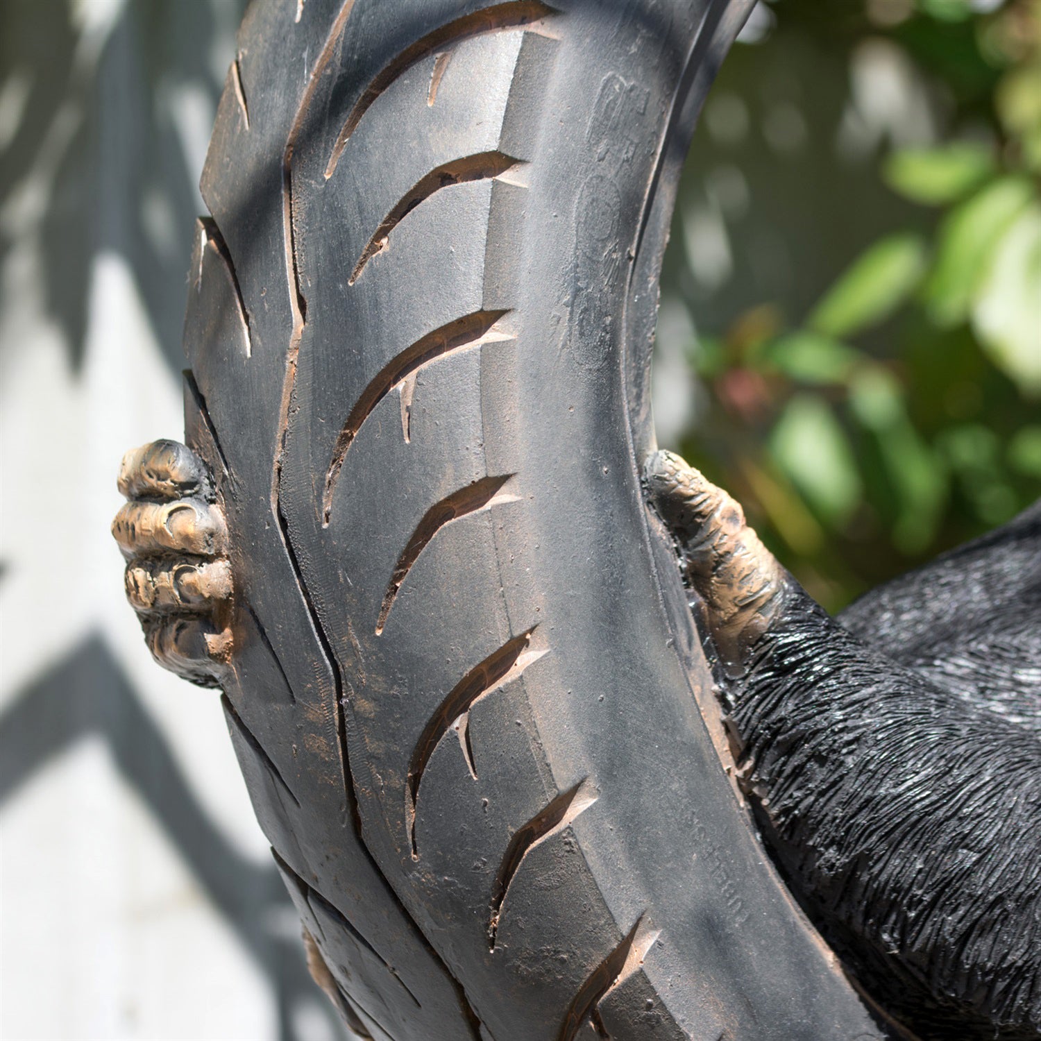 Chimpanzee On Tyre Swing Sculpture