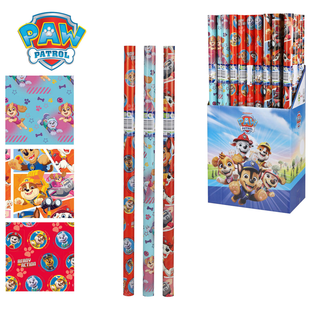 Pack Of 3 Paw Patrol Gift Wrapping Paper