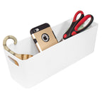 Set Of 4 White Long Rectangle Studio Baskets