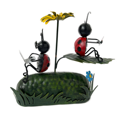 Metal Lounging Ladybirds Ornament