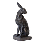 Large Black Resin Hare Ornament