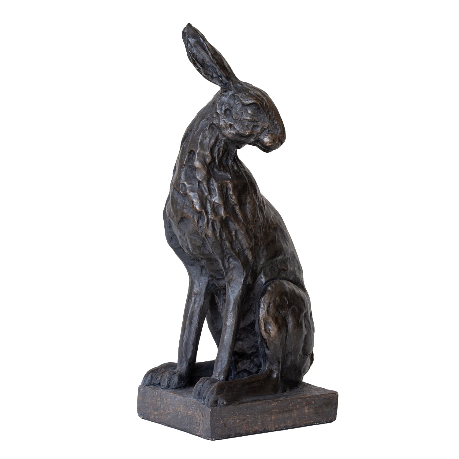 Large Black Resin Hare Ornament