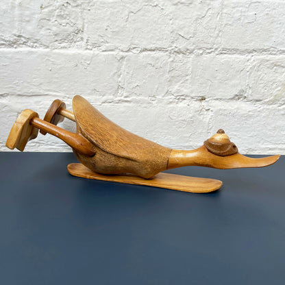 Holz-Snowboard-Ente-Ornament