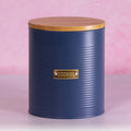 Ribbed Navy Blue Cookie Canister