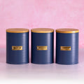 Navy Blue Tea Coffee Sugar Canisters – Set Of 3