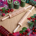 Set Of 2 Embossing Christmas Rolling Pins