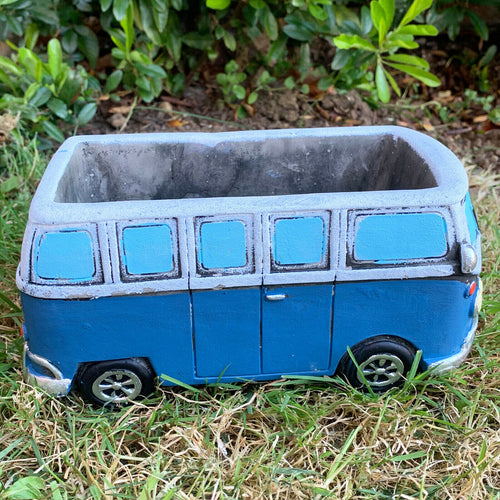 Blue Cement Campervan Planter 21cm