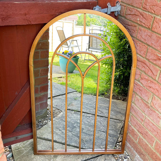 Copper Arched Garden Mirror 91cm