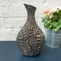 Gun Metal Leaf Vase
