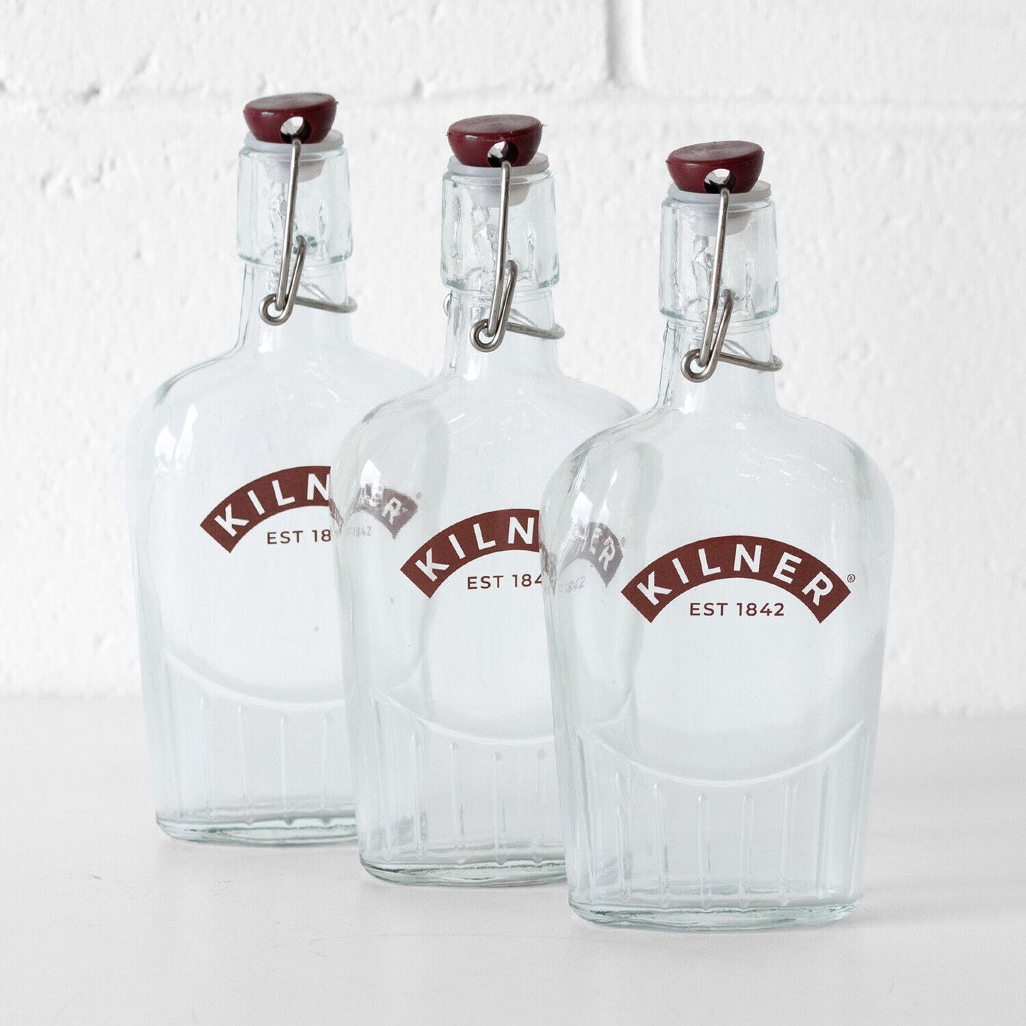 Set of 3 Kilner Clip Top Sloe Gin Bottles 0.3 Litre