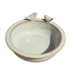 Speckled Green Reactive Glaze Bird Bath