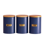 Navy Blue Tea Coffee Sugar Canisters – Set Of 3