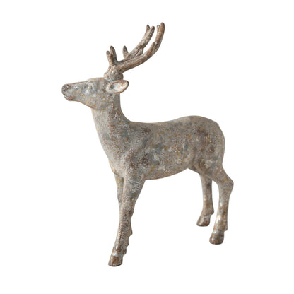 Set Of 2 Grey Deer Figurines