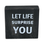 Set Of 2 Black Sentiment Message Blocks