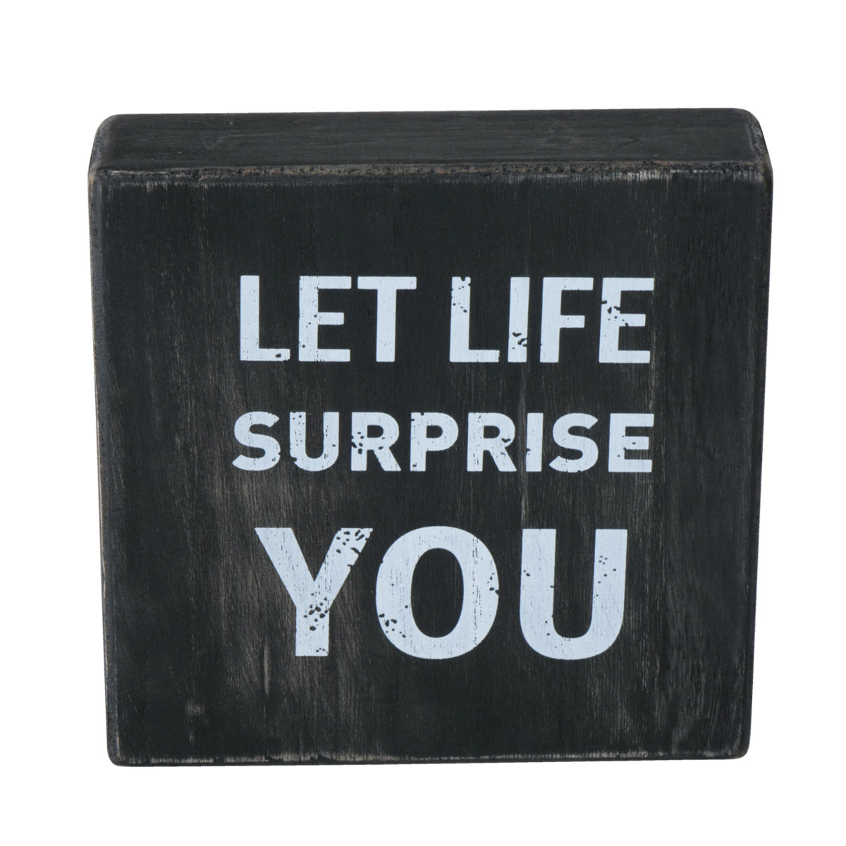 Set Of 2 Black Sentiment Message Blocks