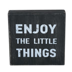 Set Of 2 Black Sentiment Message Blocks