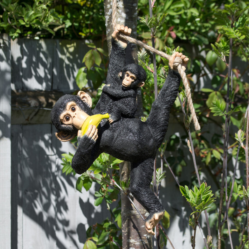 Rope Hanging Monkey & Baby Ornament