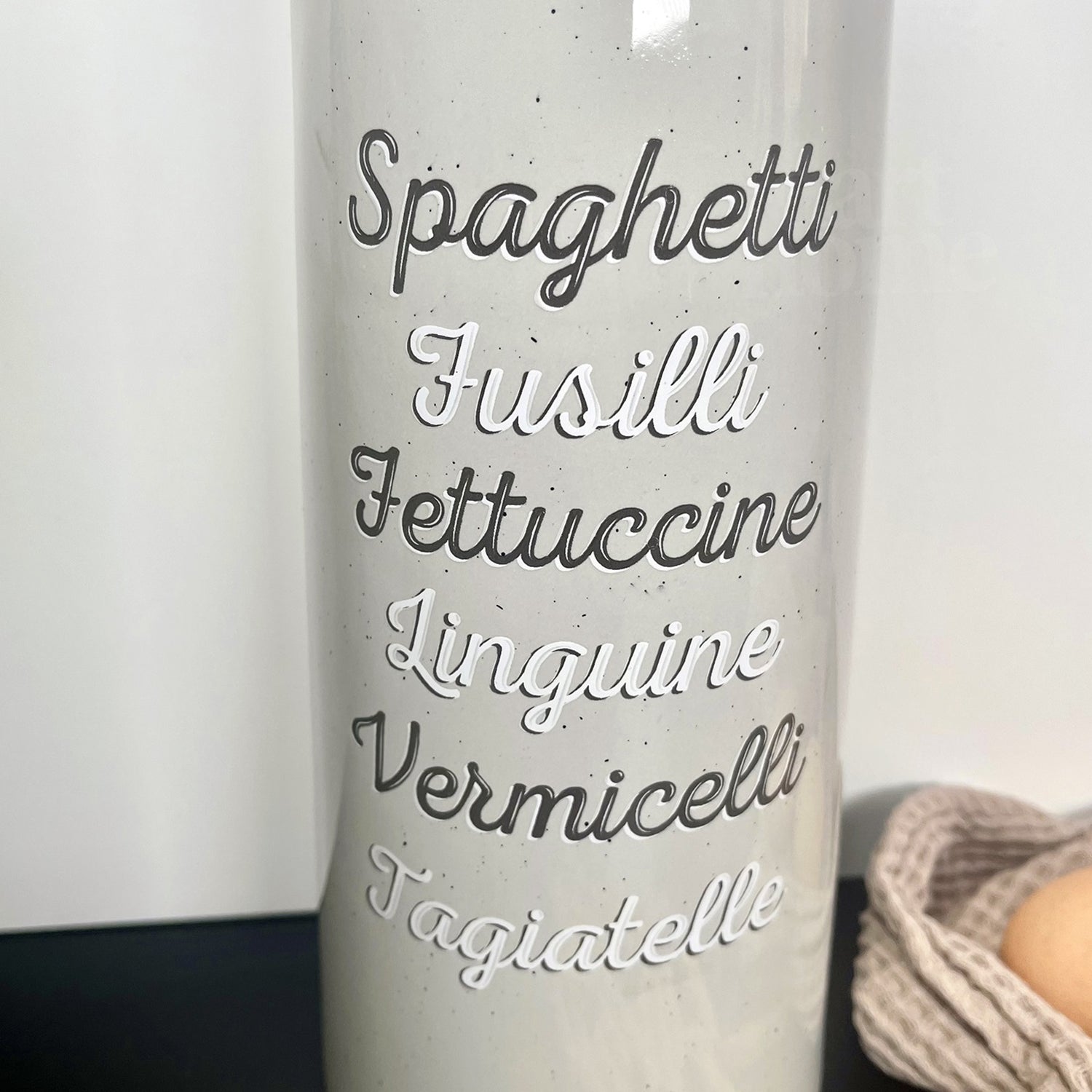 Ceramic Speckled Grey Pasta Jar