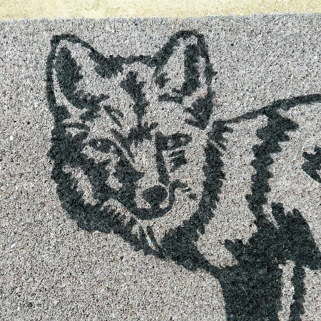 Large Grey Fox Coir Door Mat