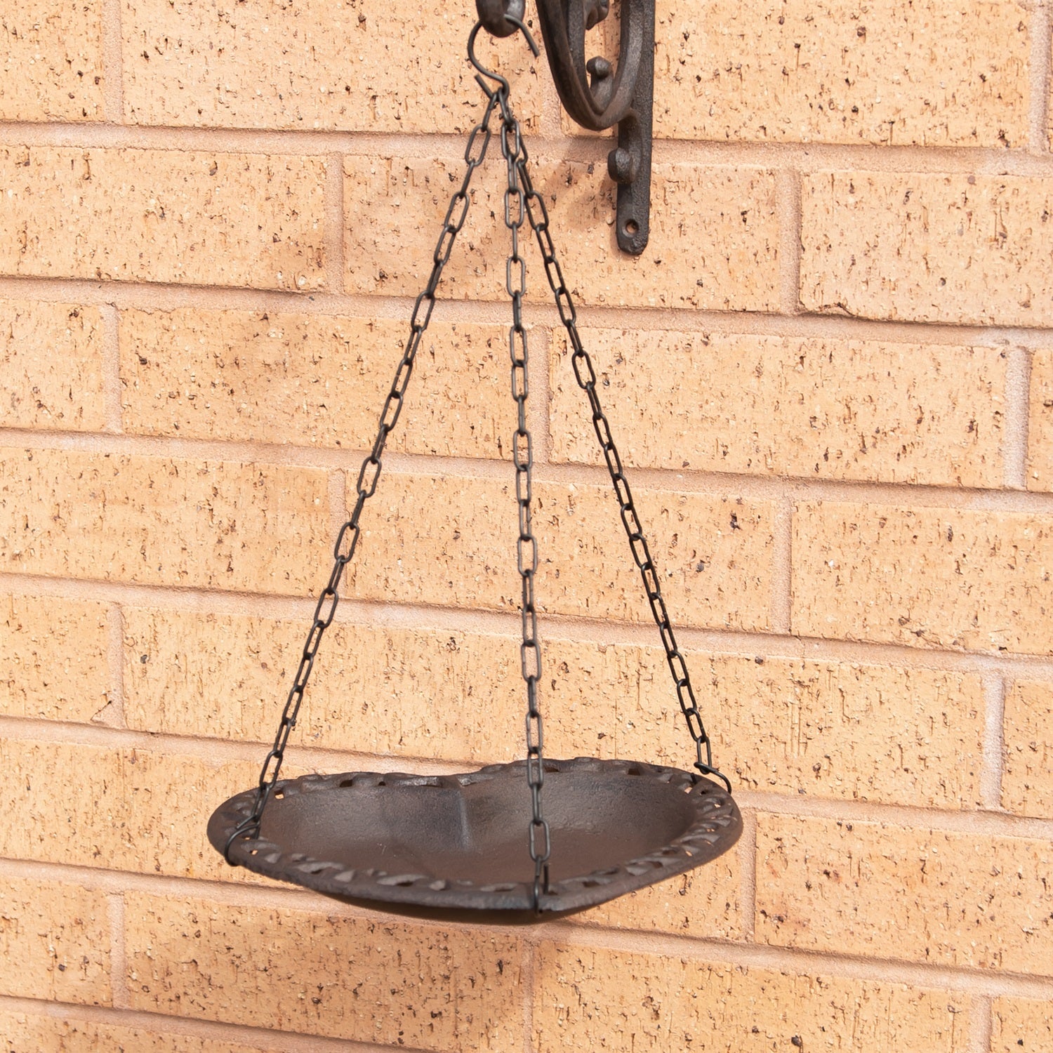 Cast Iron Hanging Heart Bird Dish