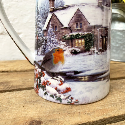 Fine China Winter Robins Serving Jug 450ml