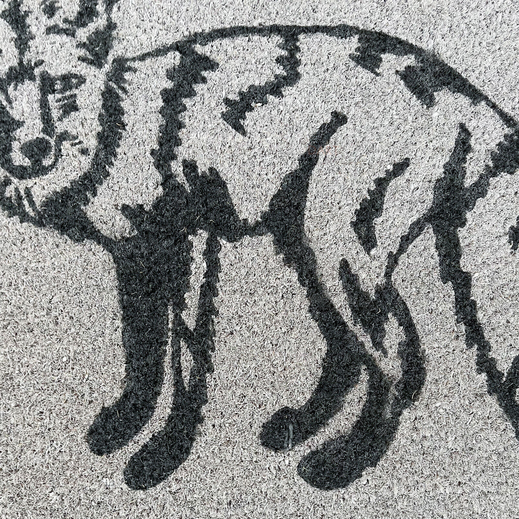 Large Grey Fox Coir Door Mat