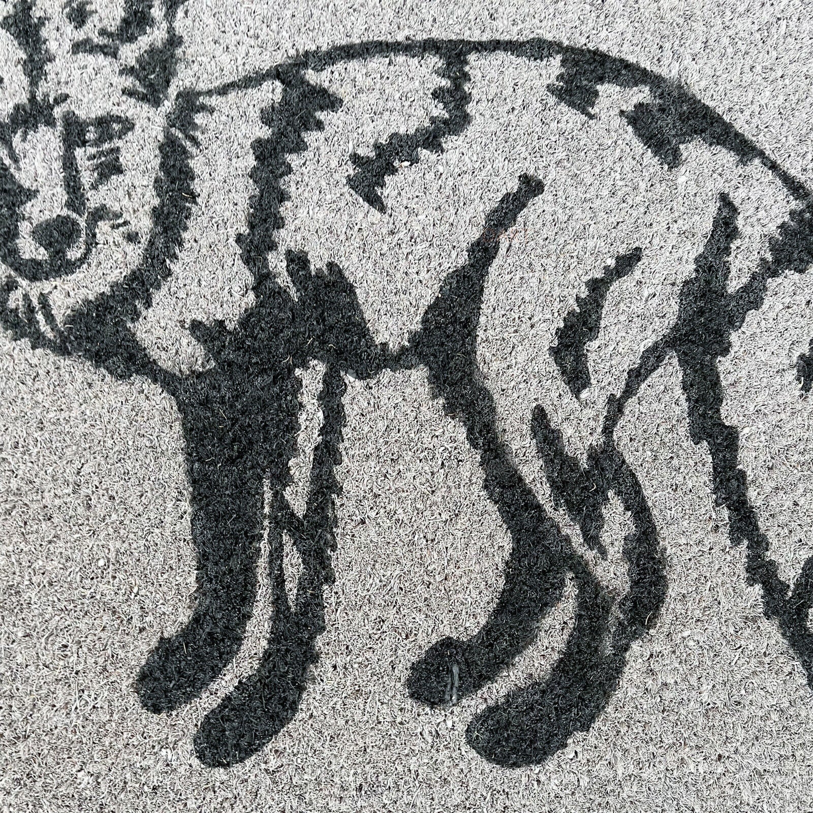 Large Grey Fox Coir Door Mat