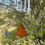 Musikalisches Windspiel aus satiniertem Chrom, 71,1 cm