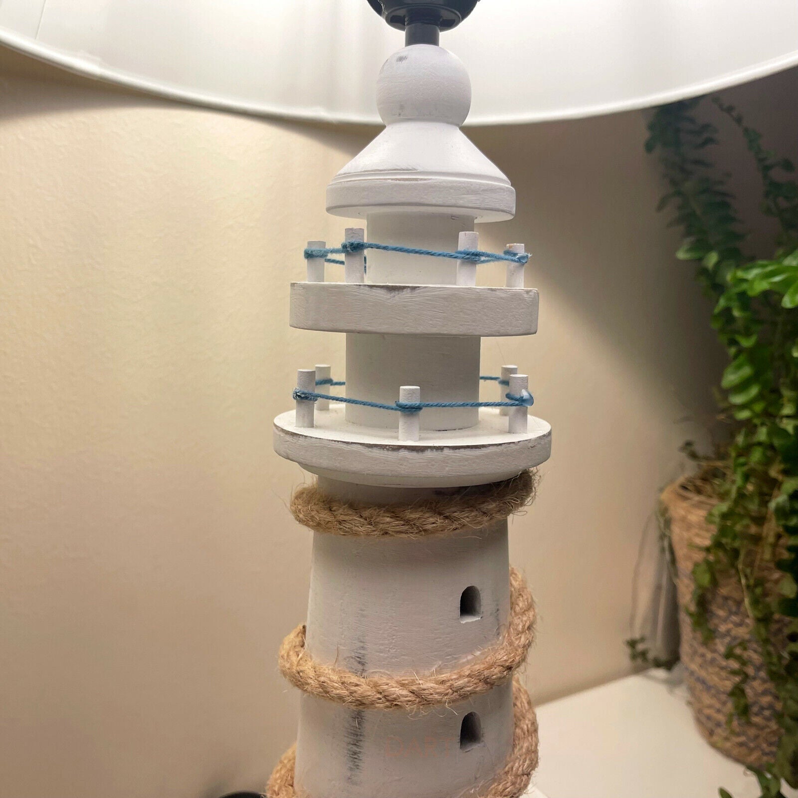 Wooden Lighthouse Table Lamp
