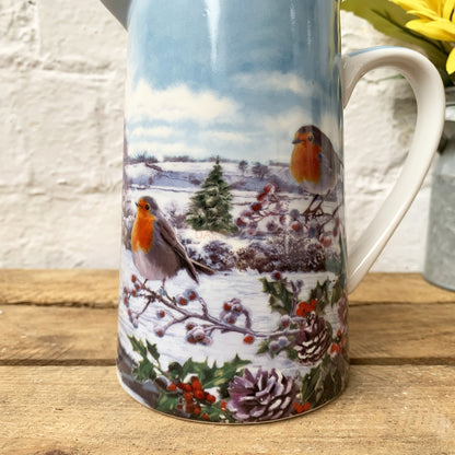 Fine China Winter Robins Serving Jug 450ml