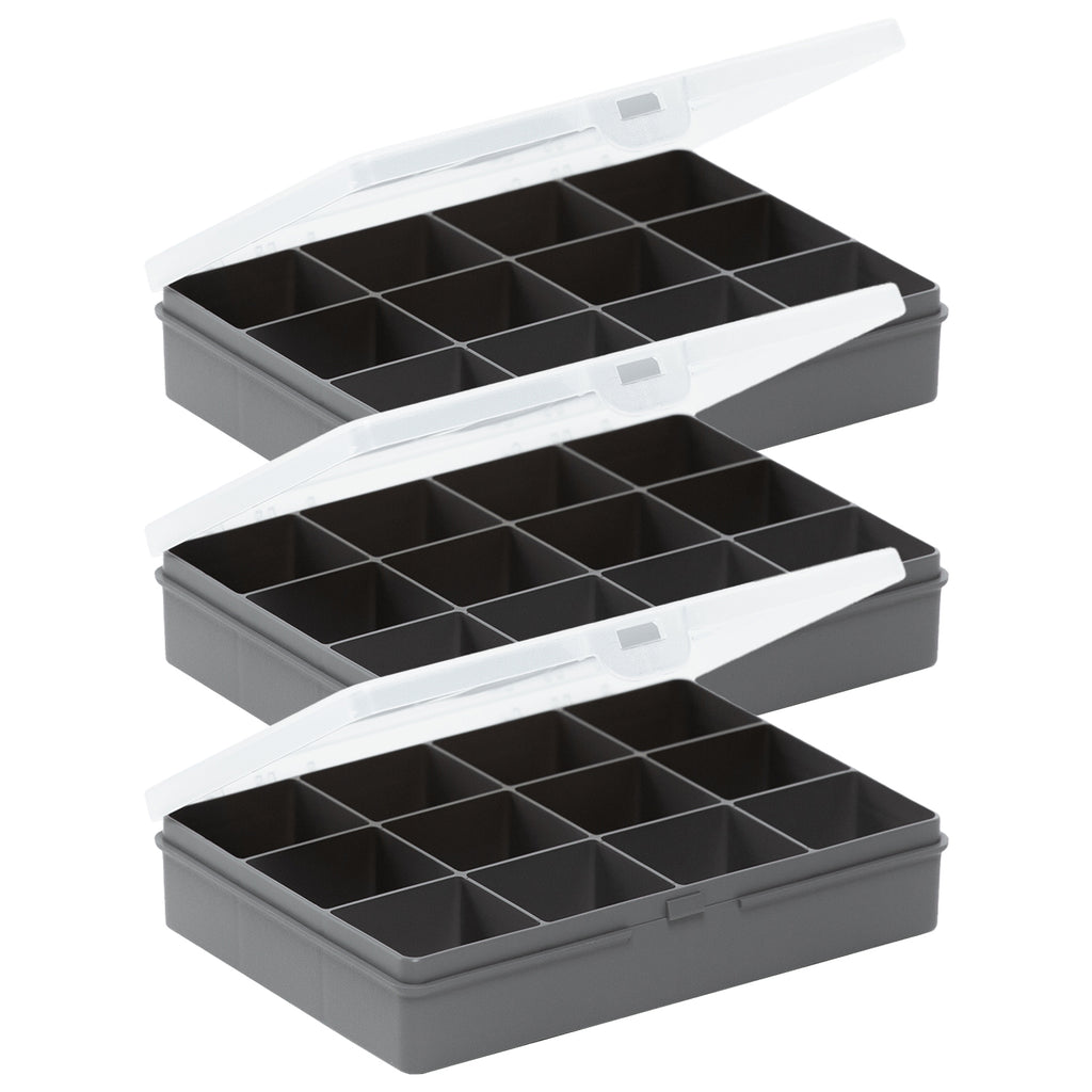 Set Of 3 - 12 Compartment Organiser Boxes