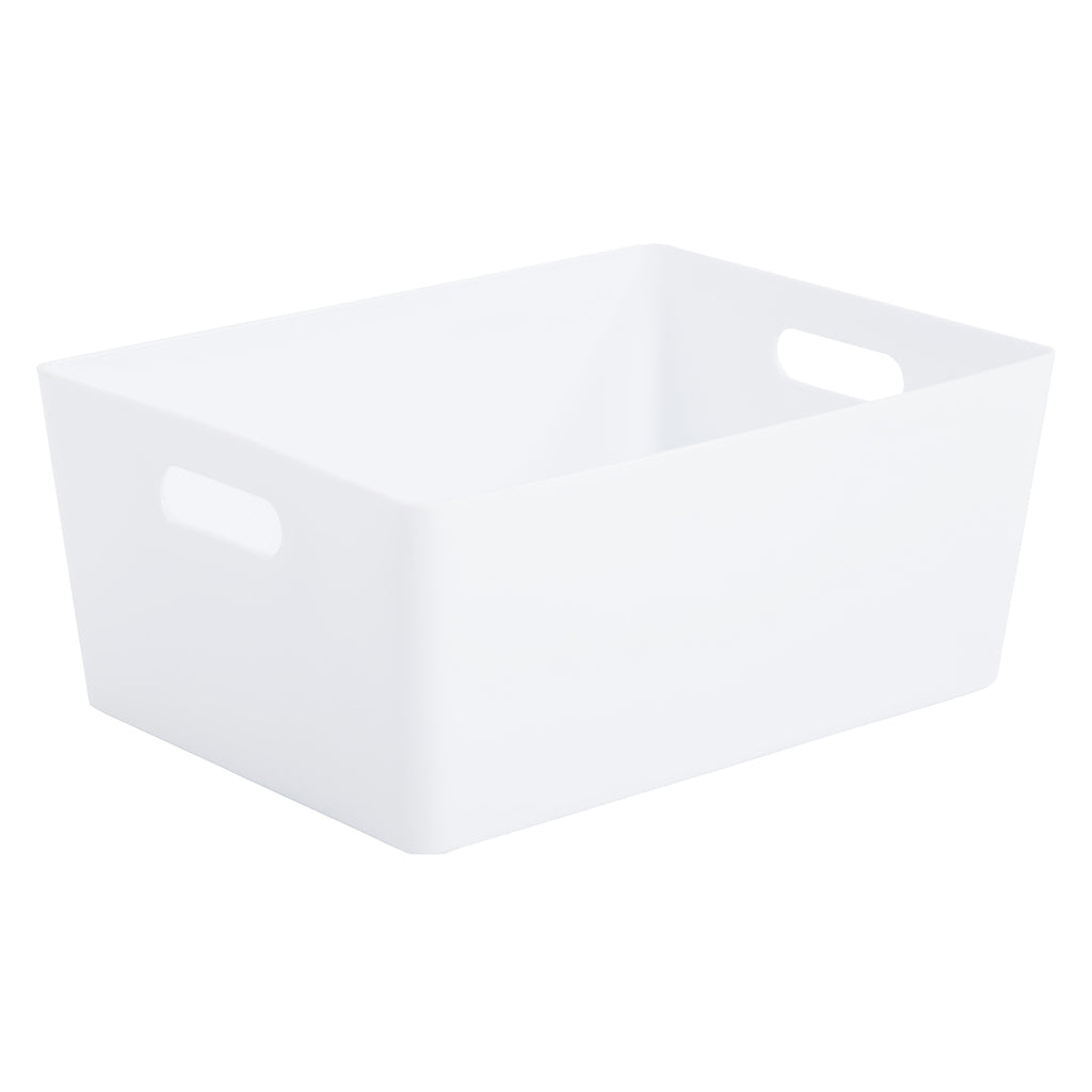 Set Of 2 White Studio Deep Plastic Storage Baskets