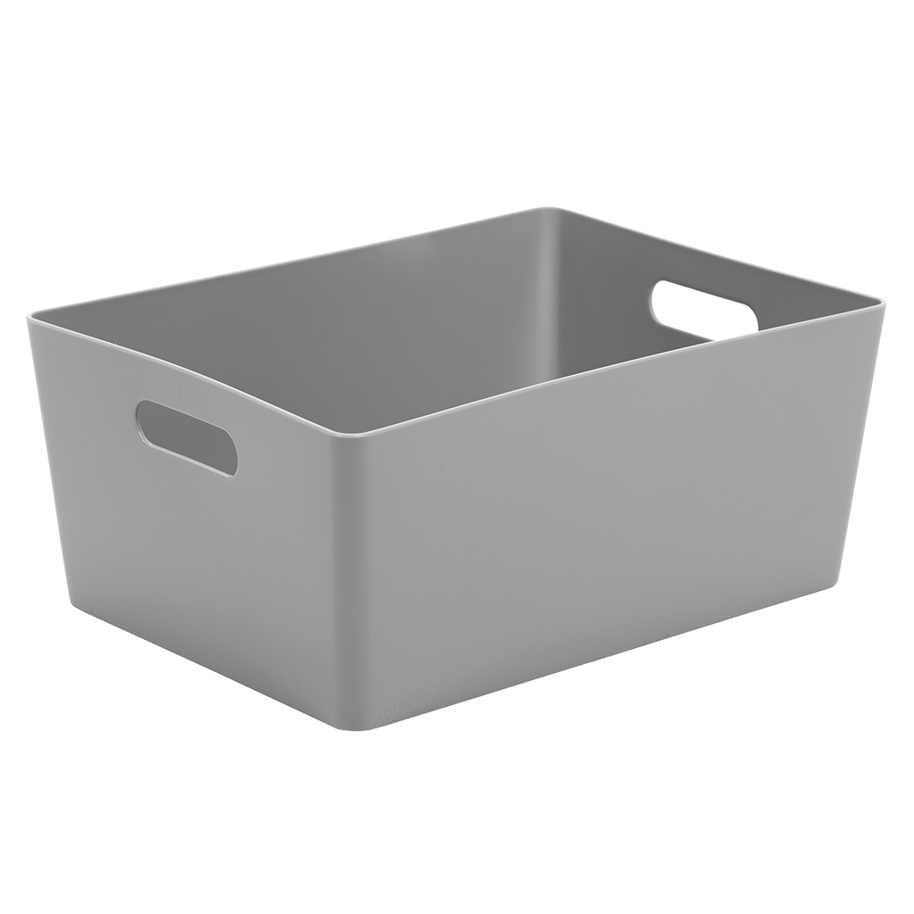 Set Of 2 Grey Studio Deep Plastic Storage Baskets