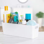 Set Of 4 White Long Rectangle Studio Baskets