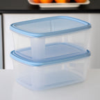 Set Of 4 Essential Blue Lid 3L Food Containers