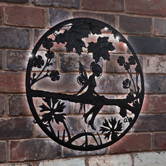 Fairy Silhouette Solar Backlit Garden Wall Art