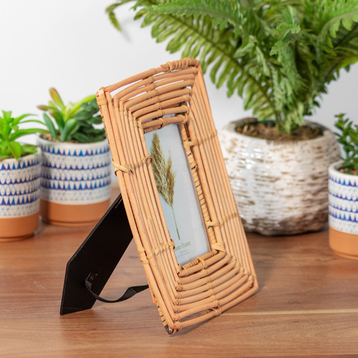 Rattan Pipe Photo Frame 4x6"
