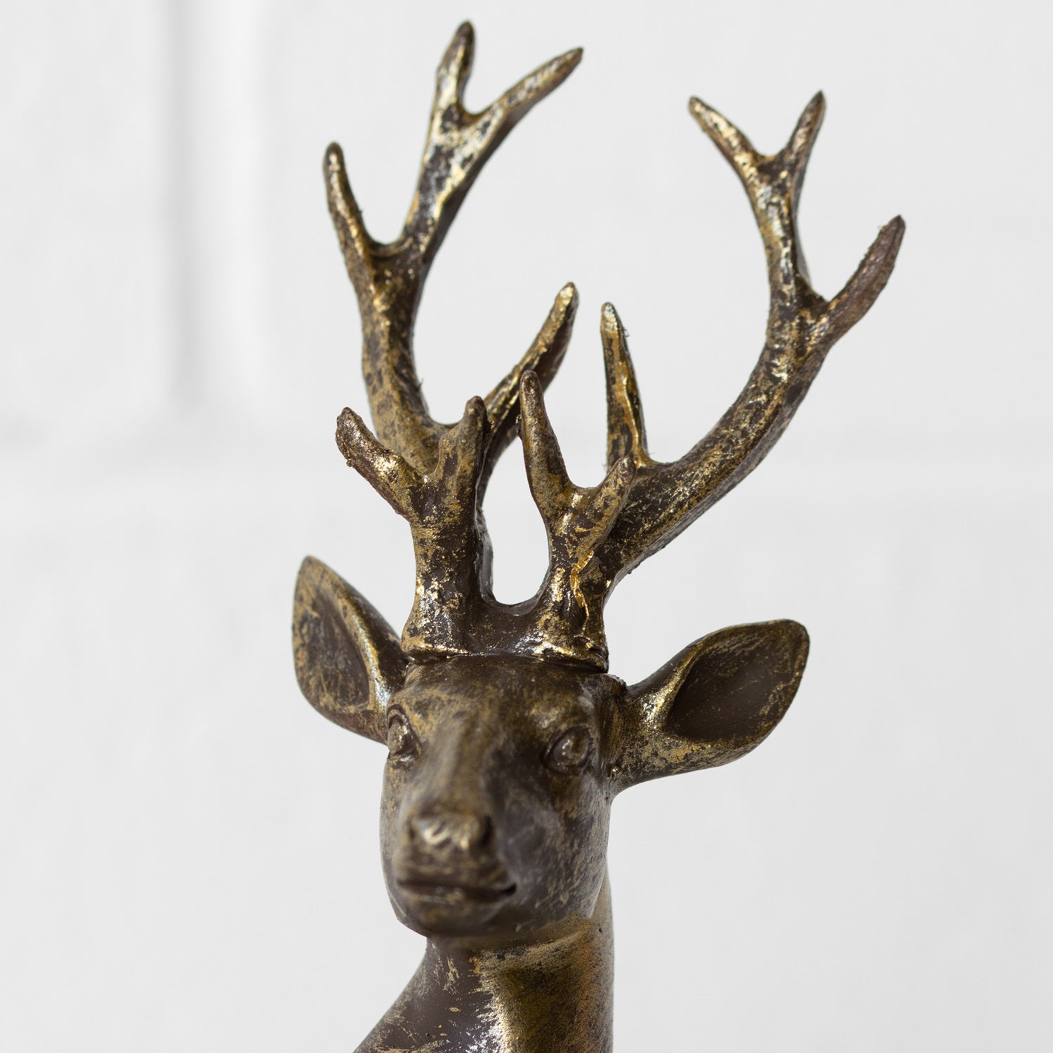 Antique Gold Left Facing Reindeer Sculpture