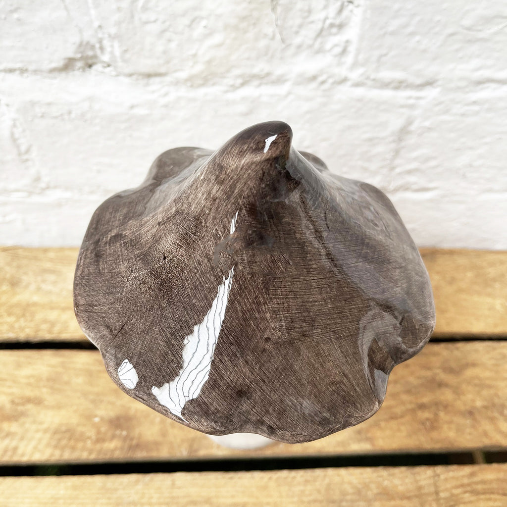 Grey Ceramic Cap Mushroom Ornament