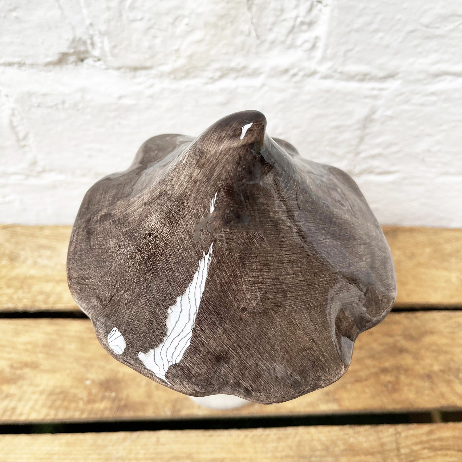 Grey Ceramic Cap Mushroom Ornament