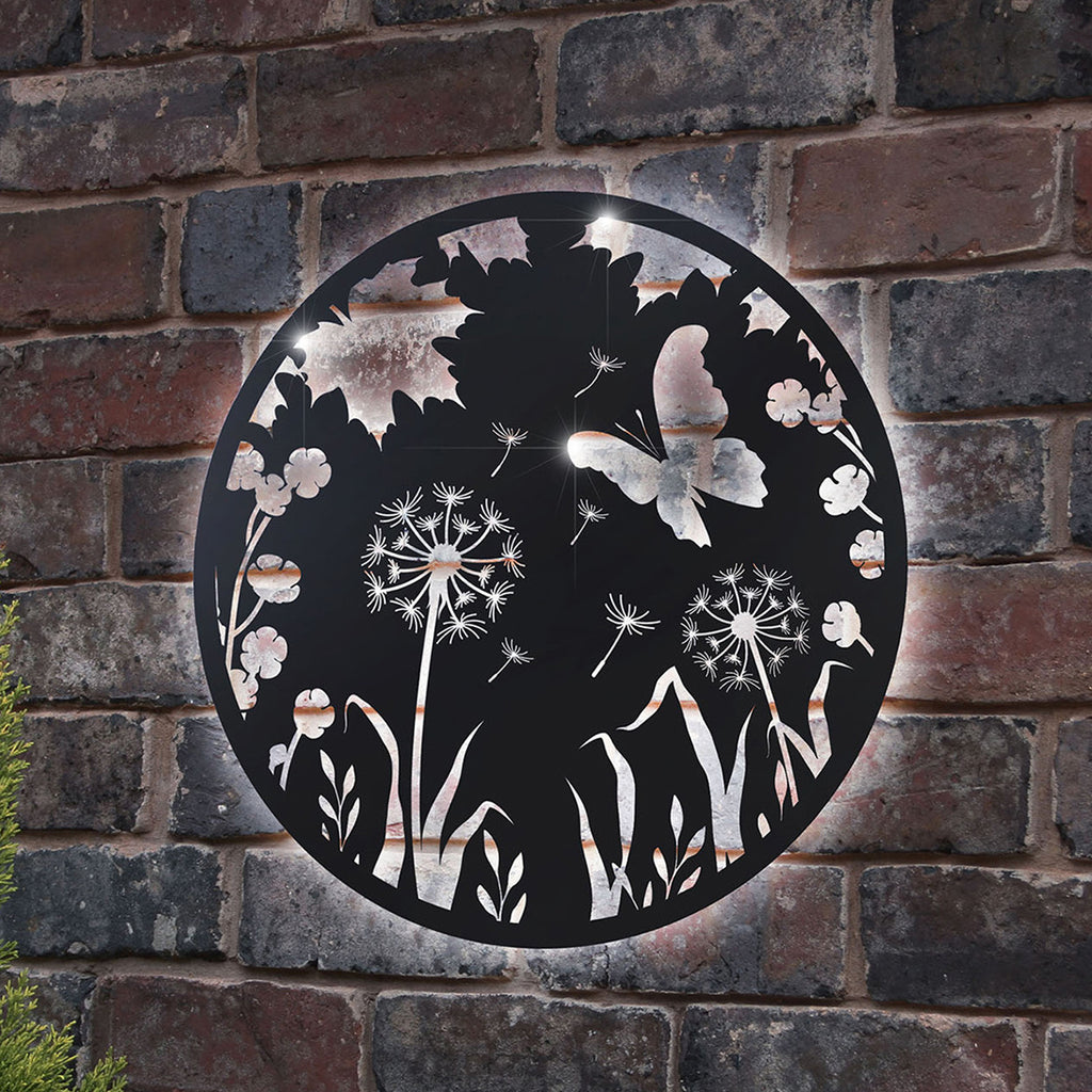 Butterfly Silhouette Solar Backlit Garden Wall Art